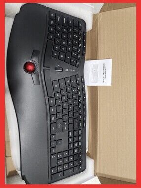 Ergonomic Wireless Trackball Full Size Keyboard
